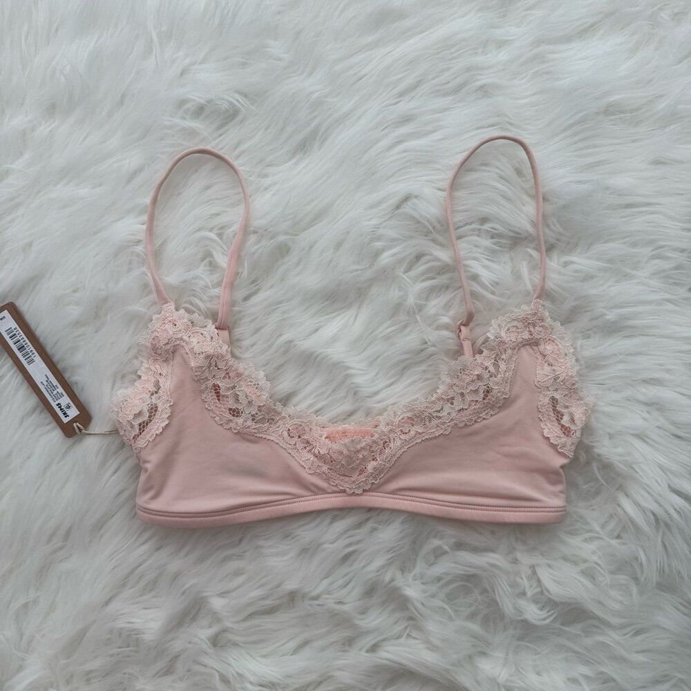 Skims Fits Everybody Lace Scoop Bralette Primrose Tonal Size XXS